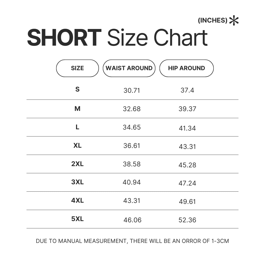 Short Size Chart 1 - Ponyo Merch