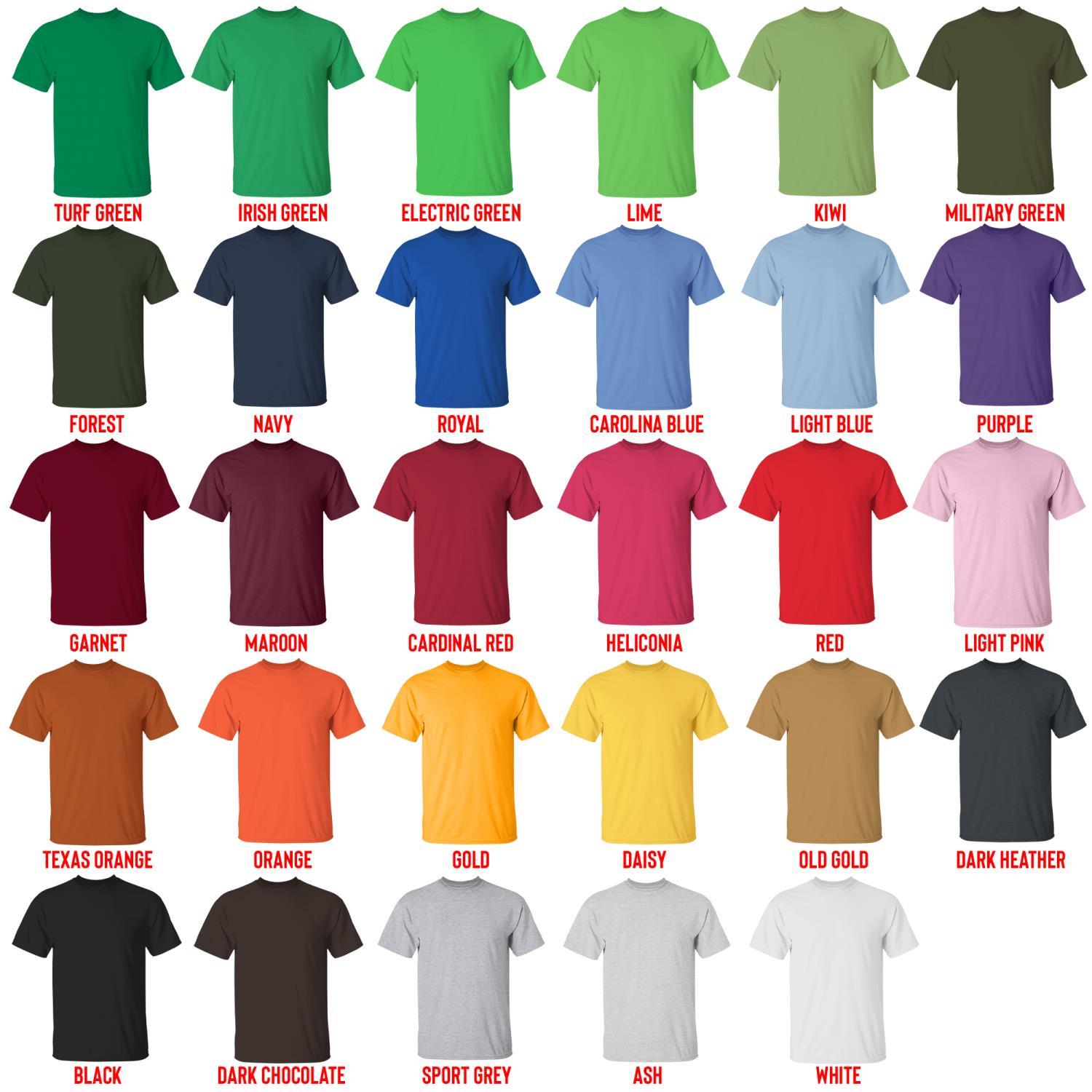 t shirt color chart - Ponyo Merch