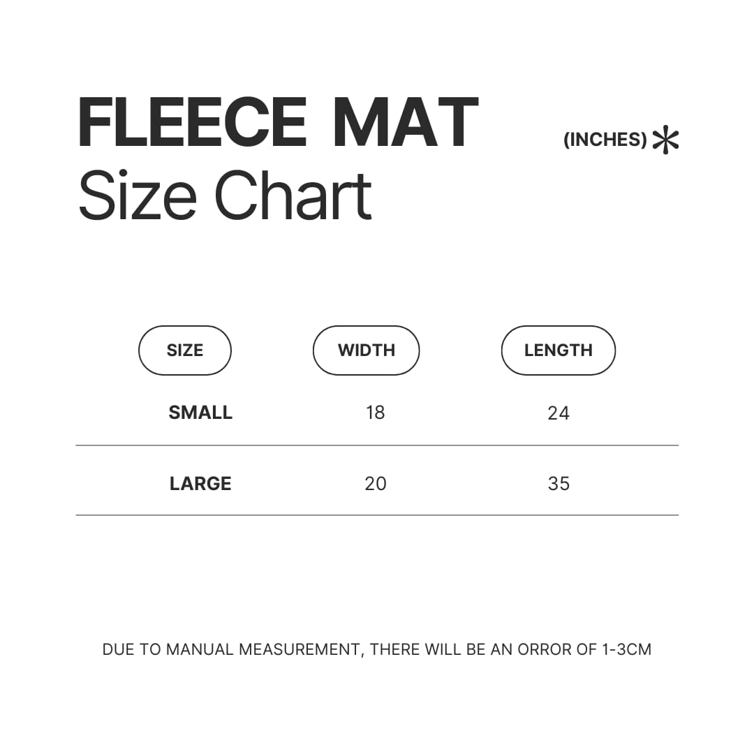 Fleece Mat Size Chart - Ponyo Merch