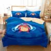 High Quality Bedding Set Anime Ponyo Pattern Comforter Duvet Cover with Pillow Cover Bed Set for 6 - Ponyo Merch