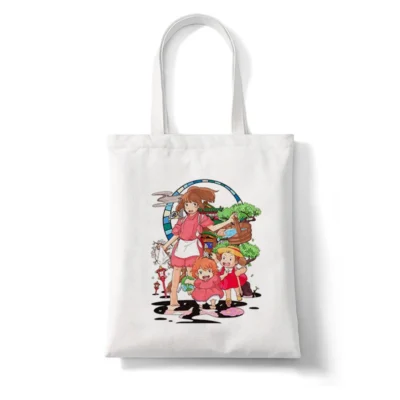 Japan Manga Ponyo Women Canvas Tote Bag Eco Shopping Bag Large Capacity Shoulder Bag For Women 7 - Ponyo Merch