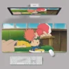 Mouse Pads Ponyo On The Cliff Large Mousepad Hayao Miyazaki Anime 80x30cm XXL Lock Edge Mousepads 10 - Ponyo Merch