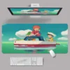 Mouse Pads Ponyo On The Cliff Large Mousepad Hayao Miyazaki Anime 80x30cm XXL Lock Edge Mousepads 13 - Ponyo Merch