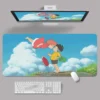 Mouse Pads Ponyo On The Cliff Large Mousepad Hayao Miyazaki Anime 80x30cm XXL Lock Edge Mousepads 5 - Ponyo Merch