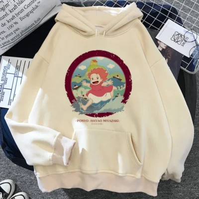 Ponyo hoodies women streetwear Korean style graphic japanese pulls hoddies women Kawaii sweater 1 - Ponyo Merch