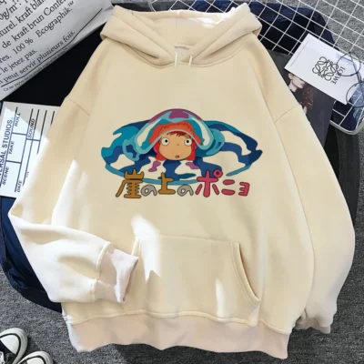 Ponyo hoodies women streetwear Korean style graphic japanese pulls hoddies women Kawaii sweater 5 - Ponyo Merch