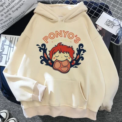 Ponyo hoodies women streetwear Korean style graphic japanese pulls hoddies women Kawaii sweater 7 - Ponyo Merch