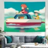 Ponyo on the Cliff Anime Tapestry Wall Hanging Sandy Beach Throw Rug Blanket Camping Travel Mattress 2 - Ponyo Merch