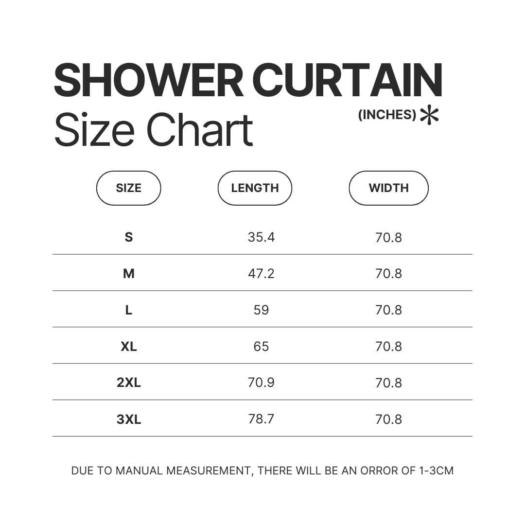 Shower Curtain Size Chart - Ponyo Merch