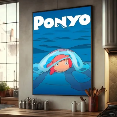 Studio Ghibli Anime Ponyo on The Cliff Posters Waterproof Paper Sticker DIY Coffee House Bar Decor 10 - Ponyo Merch