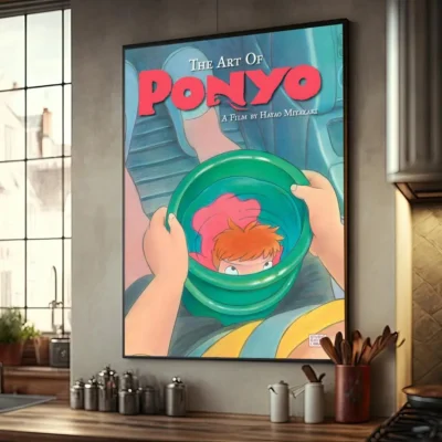 Studio Ghibli Anime Ponyo on The Cliff Posters Waterproof Paper Sticker DIY Coffee House Bar Decor 12 - Ponyo Merch