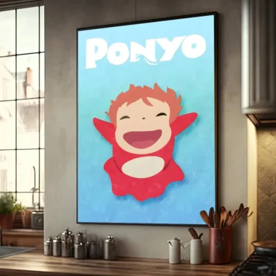 Studio Ghibli Anime Ponyo on The Cliff Posters Waterproof Paper Sticker DIY Coffee House Bar Decor 14 - Ponyo Merch