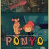 Vintage Posters Ponyo On The Cliff Hayao Miyazaki Poster Home Decor Wall Sticker Retro Decorative Painting 18 - Ponyo Merch