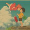 Vintage Posters Ponyo On The Cliff Hayao Miyazaki Poster Home Decor Wall Sticker Retro Decorative Painting 2 - Ponyo Merch