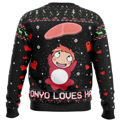 Ponyo Loves Ham Ugly Christmas Sweater